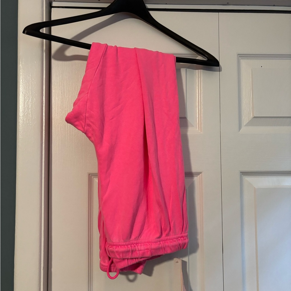 Aqua Pink Track Pants with Elastic Cuffs